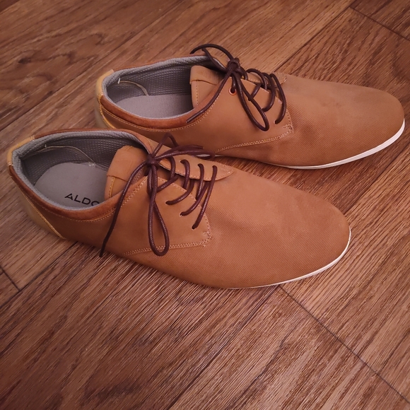 Mens Aldo Leather tan size 10.5 shoe lighly worn - Picture 2 of 6